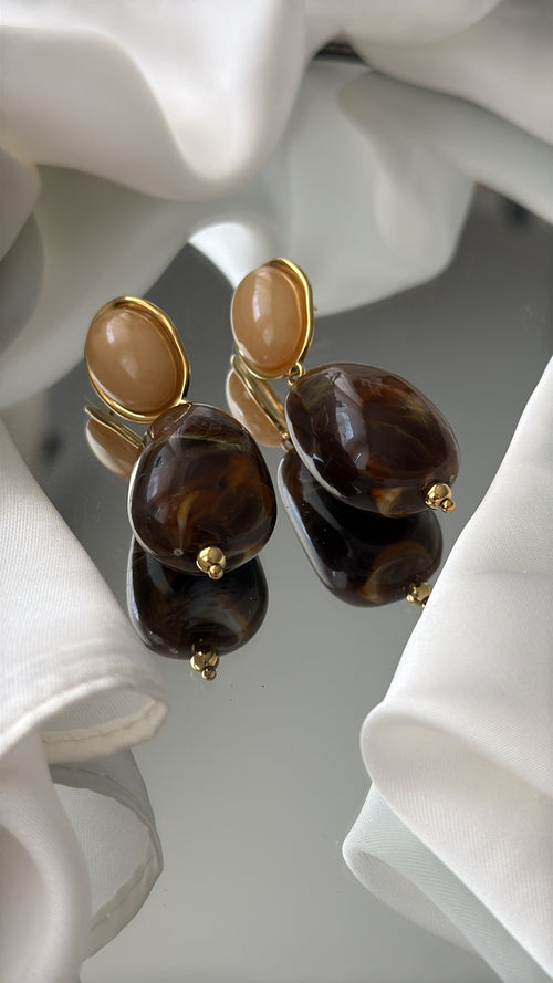 BOUCLE D'OREILLE CAFÉ